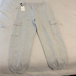 Aritzia Cozy Sweatfleece Mega Cargo™ Sweatpant Heather Chrome NWT